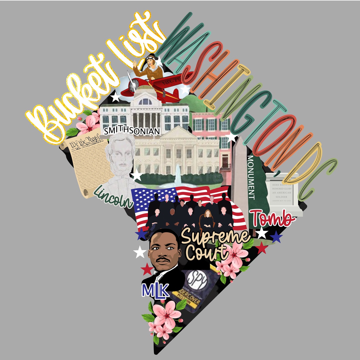 Washington, DC Bucket List DTF Print