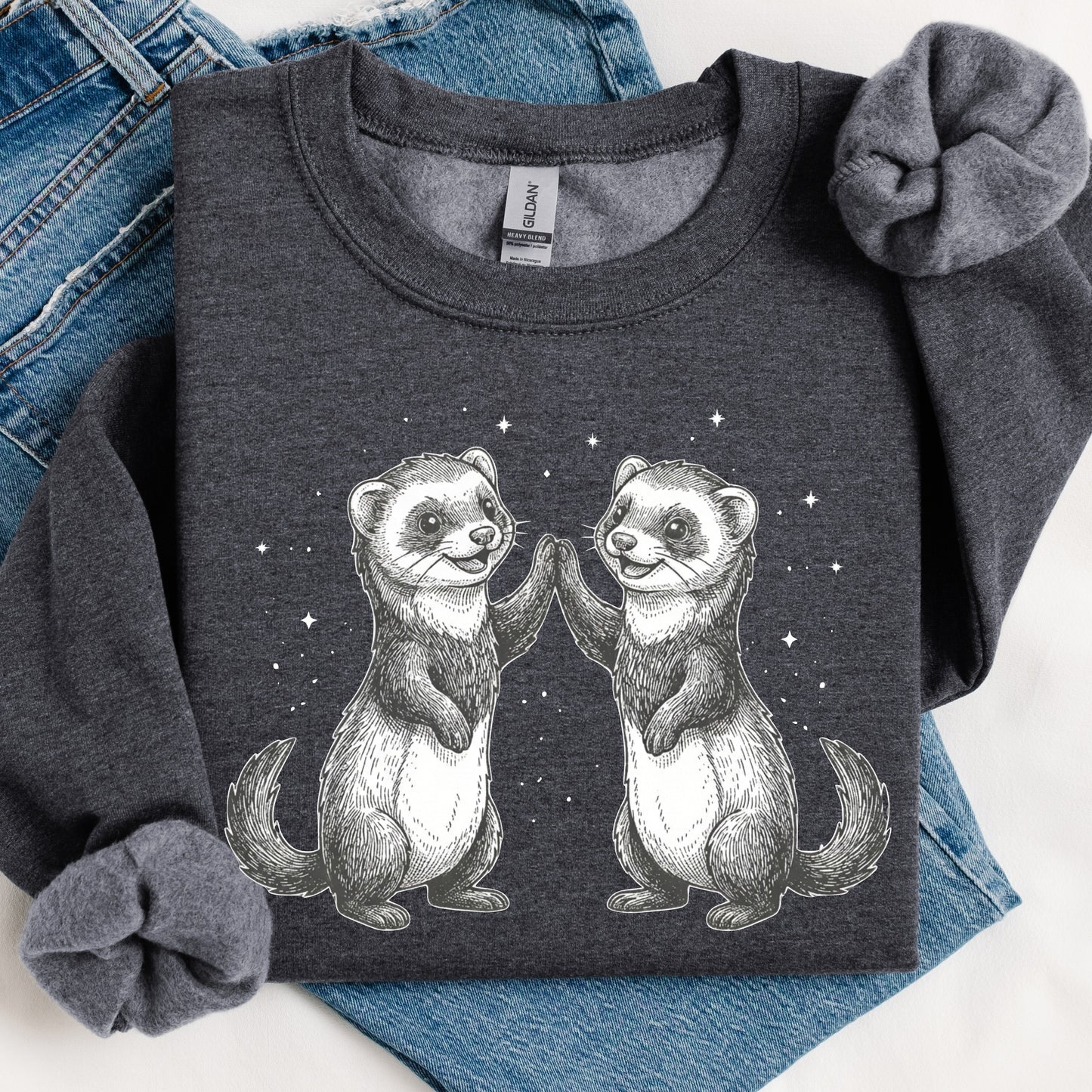 High Five Ferret DTF Print