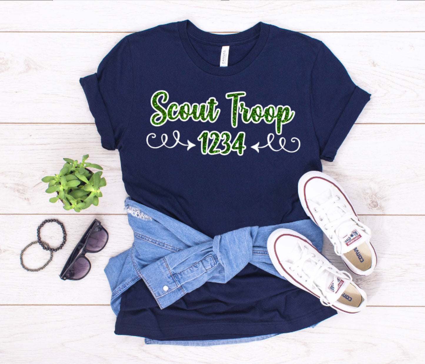Scout Troop Shirt with Glitter