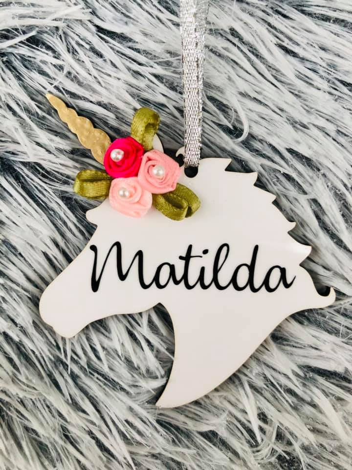 Personalized Unicorn Gifts, Unicorn Christmas Ornaments