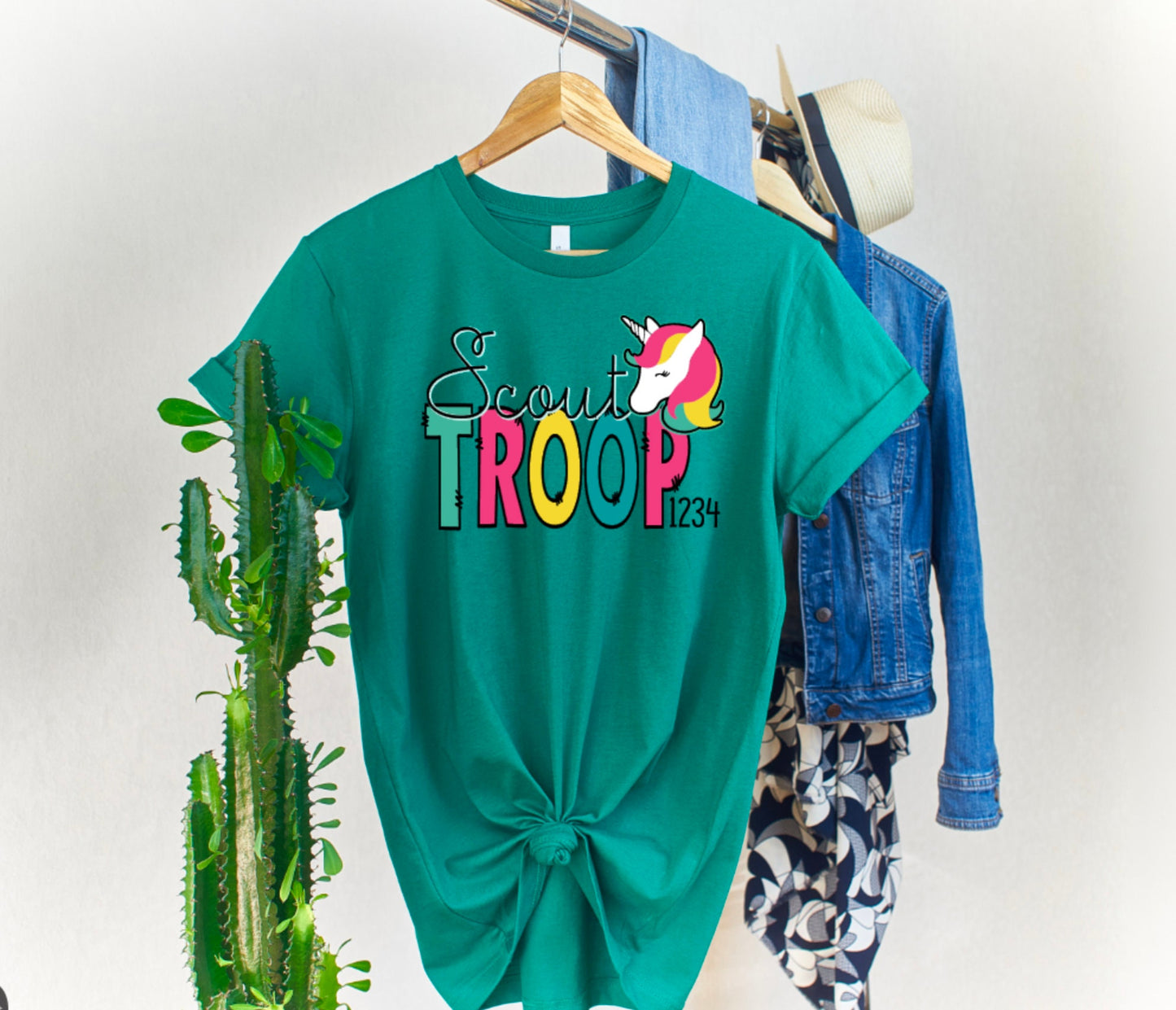 Unicorn Scout Troop Shirt / Unicorn Crest Scout Troop Shirt / Scout Troop Shirt