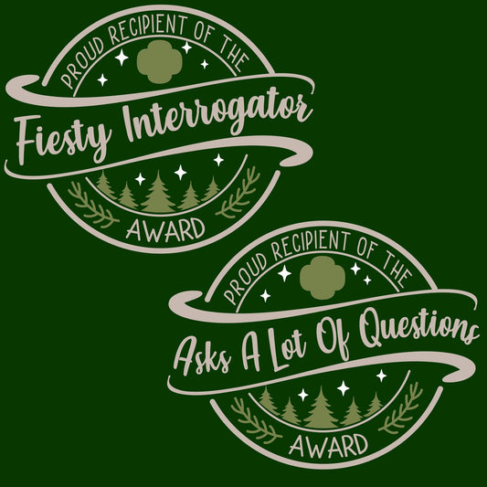 Fiesty Interrogator / Asks A Lot of Questions Award DTF Transfer