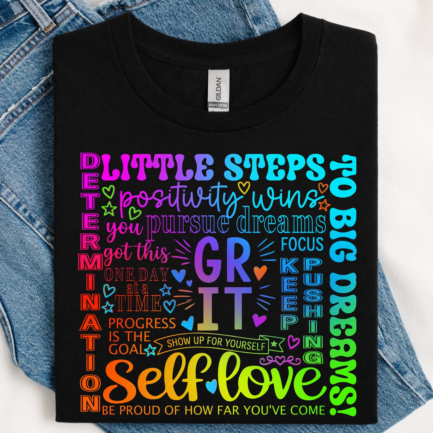 Colorful GRIT Adjective DTF Print
