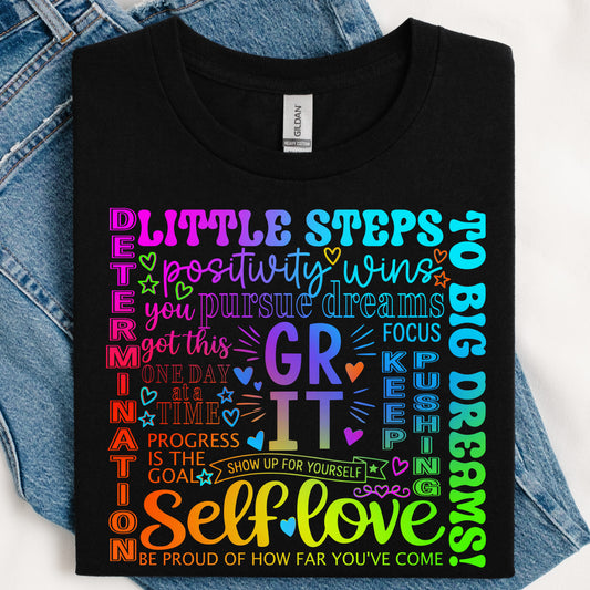Colorful GRIT Adjective DTF Print
