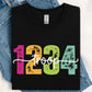 Distressed Colorful Troop Number DTF Print