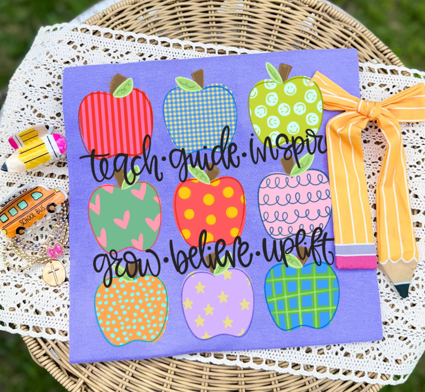 Teach Guide Inspire Grow Believe Uplift DTF Transfer
