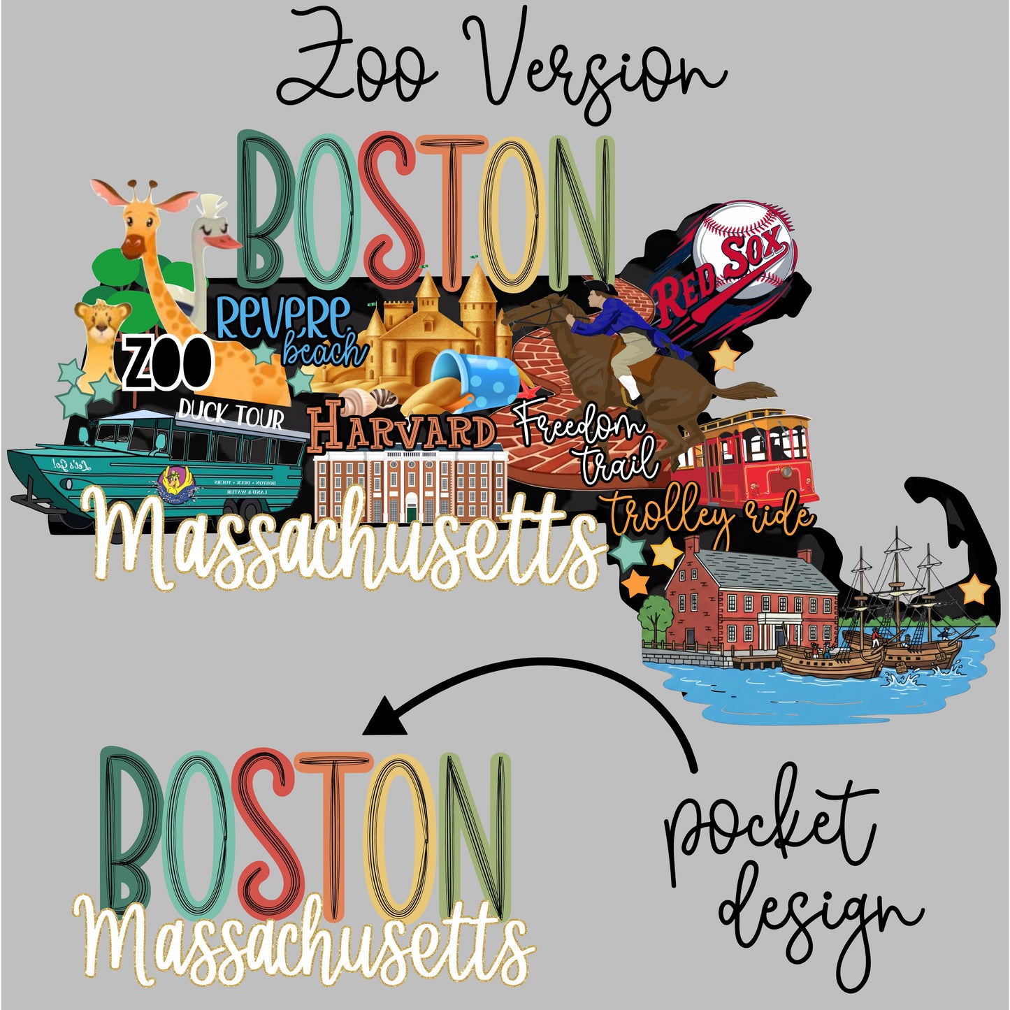 Boston Tour DTF Print
