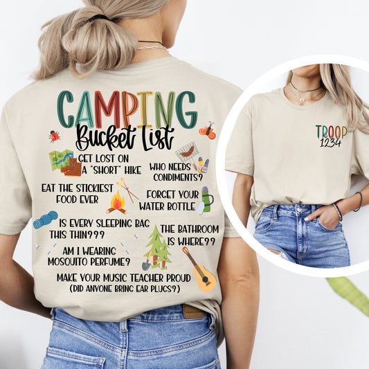 Camping Bucket List DTF Print