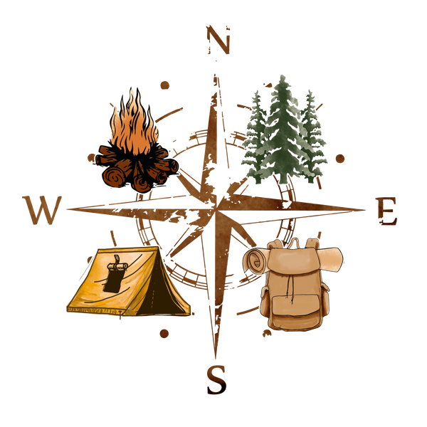 Camping Compass DTF Transfer – Girls Love Scouting