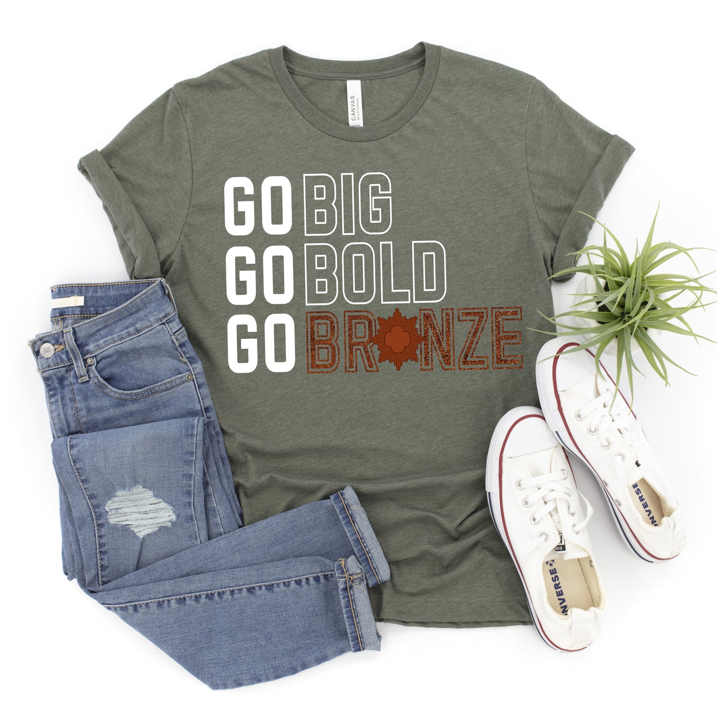 Go Big Go Bold Go Bronze DTF Print