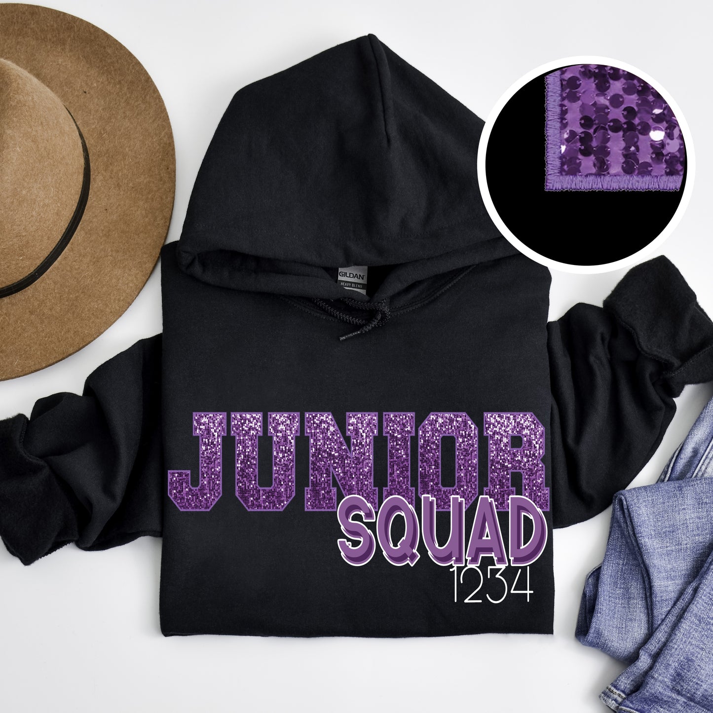 Faux Sequin and Embroidery Scout Squad DTF Transfers