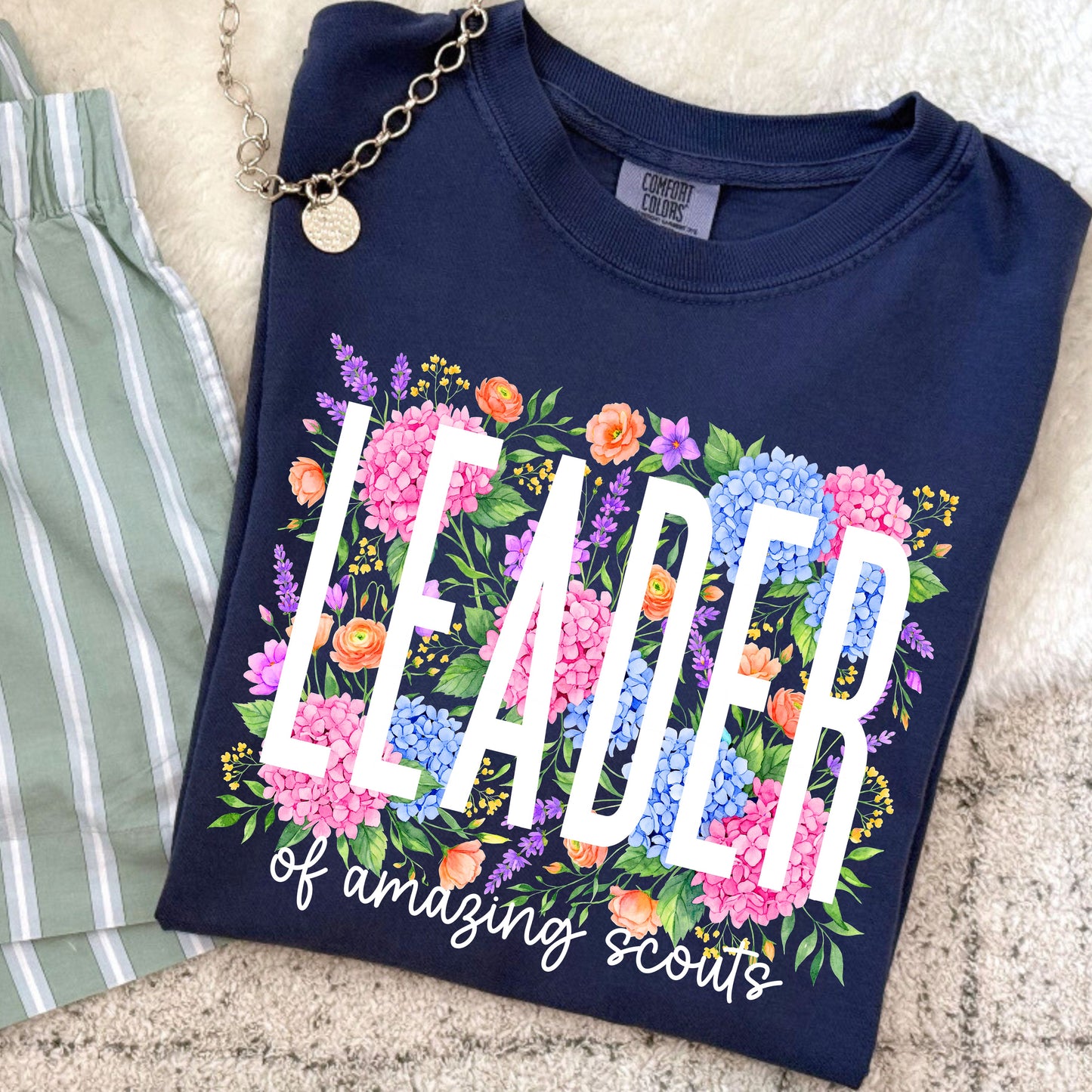 Floral Background Leader With Custom Text DTF Print