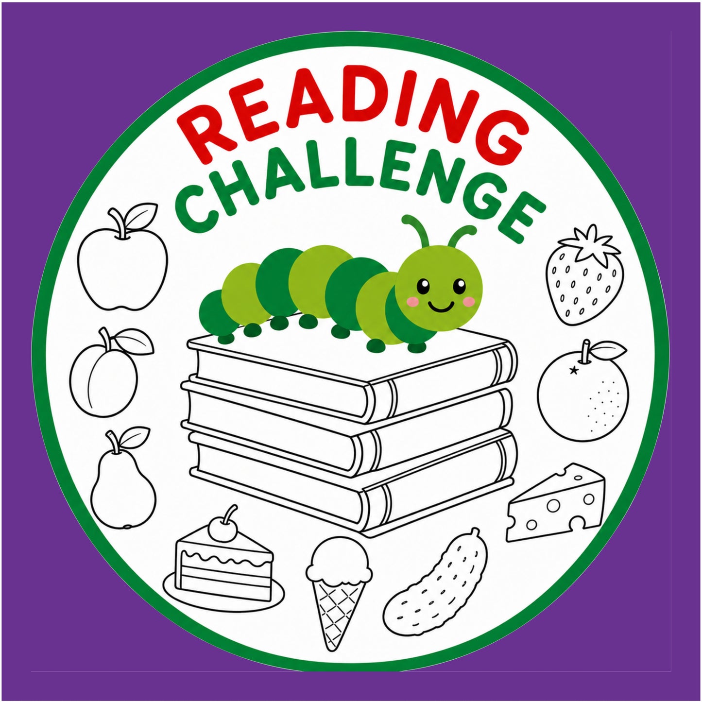 Caterpillar Reading Challenge Patch