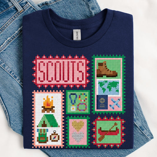 Cross Stitch Graphic DTF Print