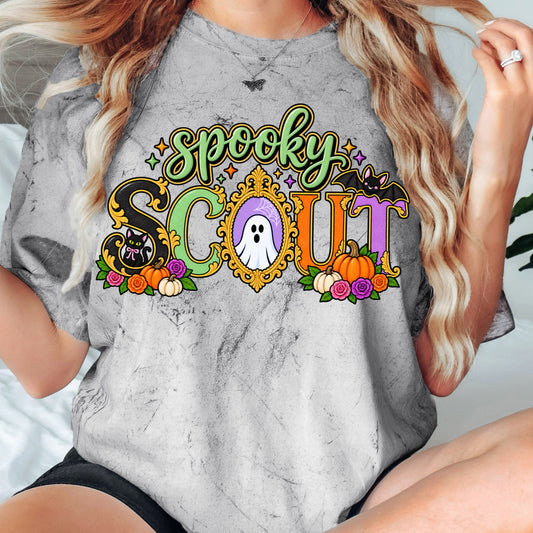 Spooky Scout With Ghost Frame DTF Print Transfer