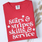Stars & Stripes, Skills & Service DTF Print