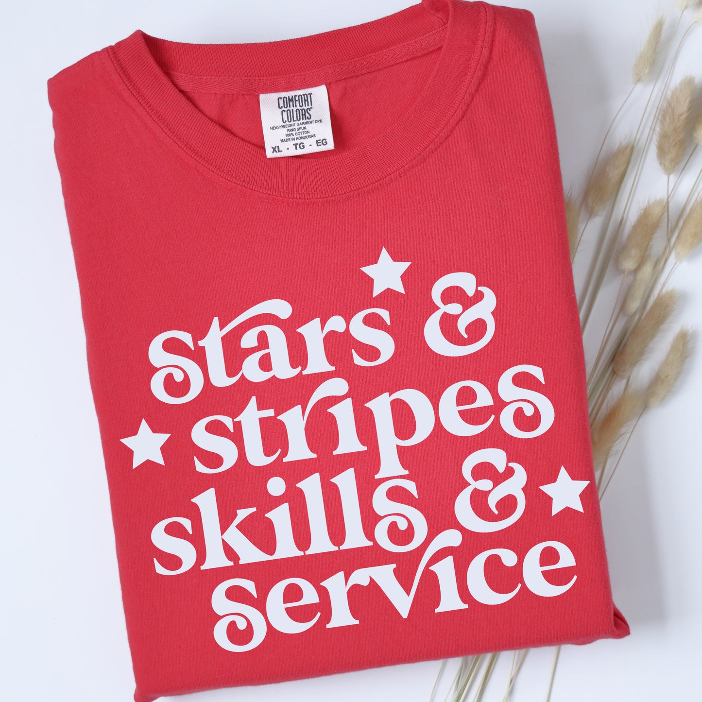 Stars & Stripes, Skills & Service DTF Print
