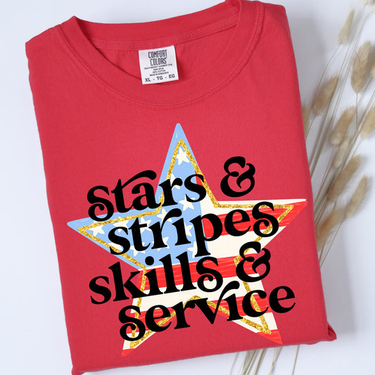 Stars & Stripes, Skills & Service T-Shirt