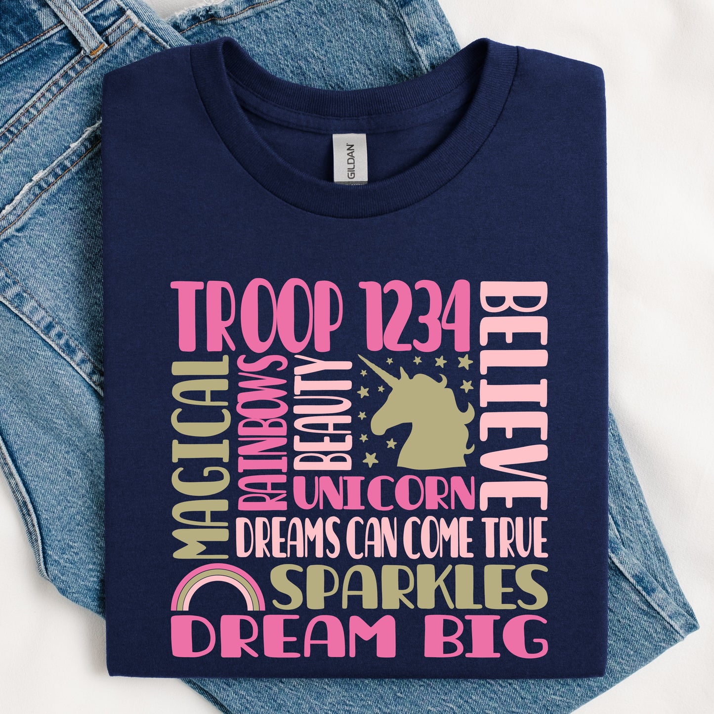 Unicorn Themed Troop Shirt