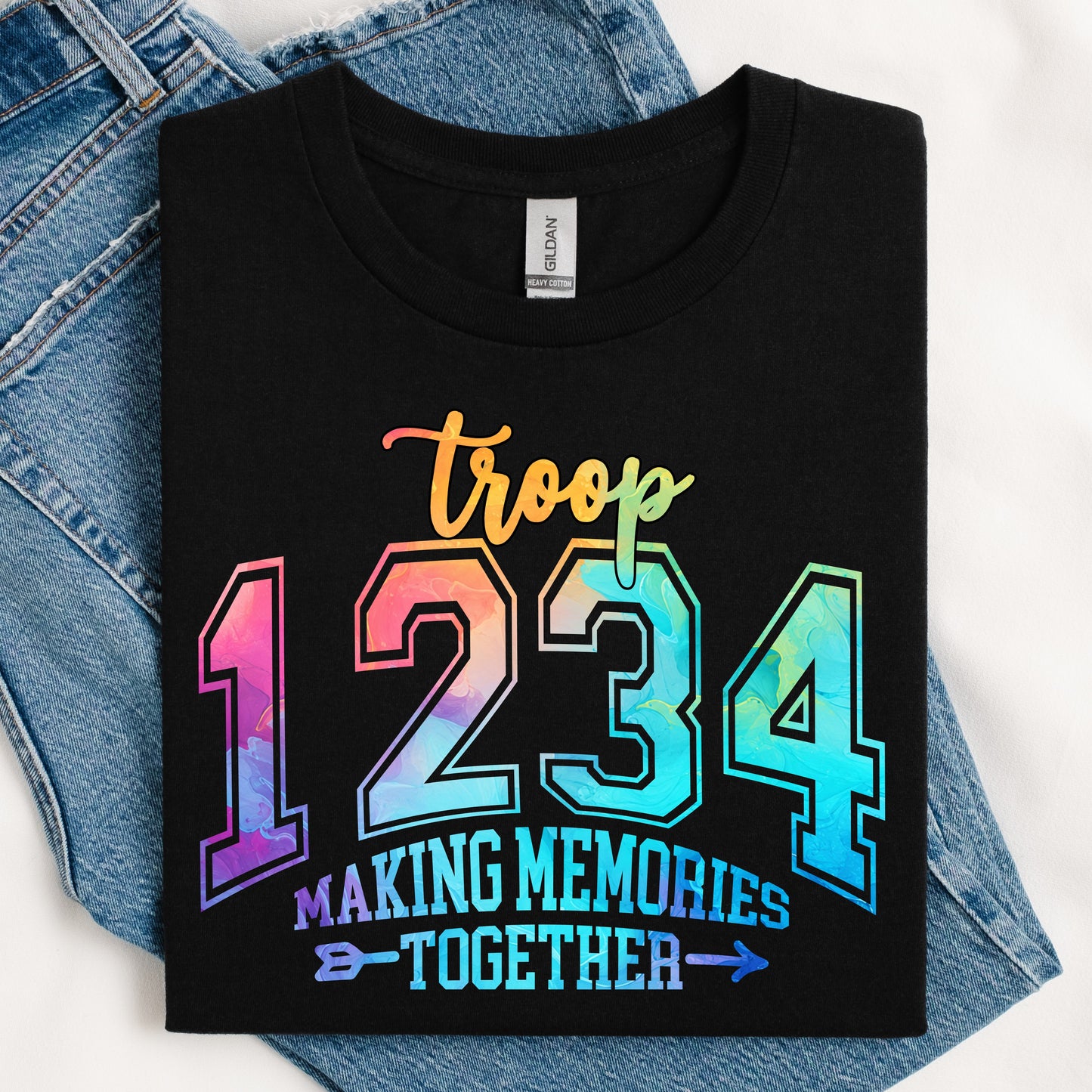 Watercolor Making Memories Troop DTF Print