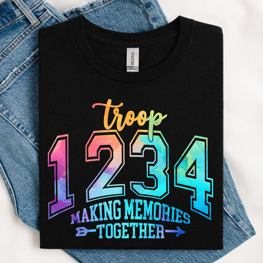 Watercolor Making Memories Troop DTF Print