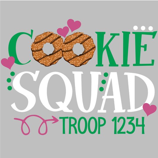 Cookie Squad DTF Transfer- White, Green, Pink