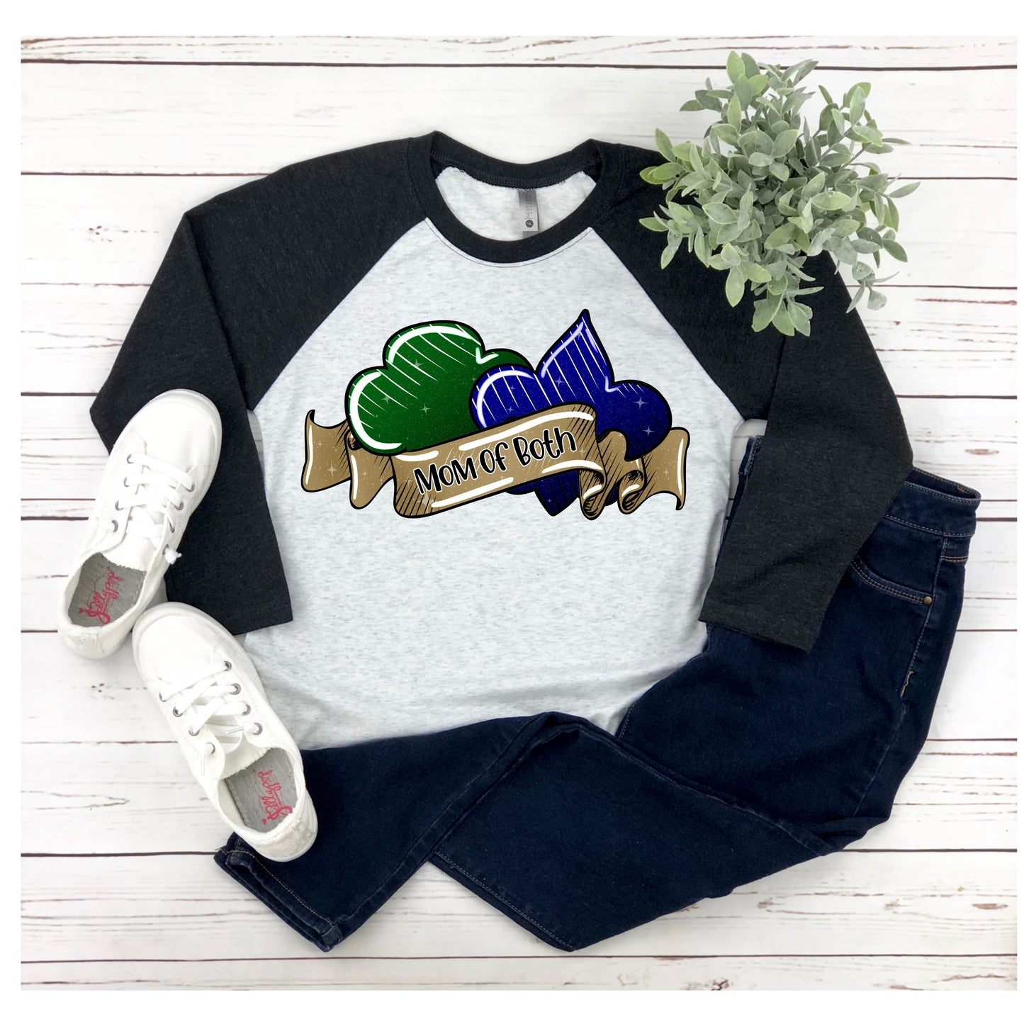 Two Logos With Banner Raglan