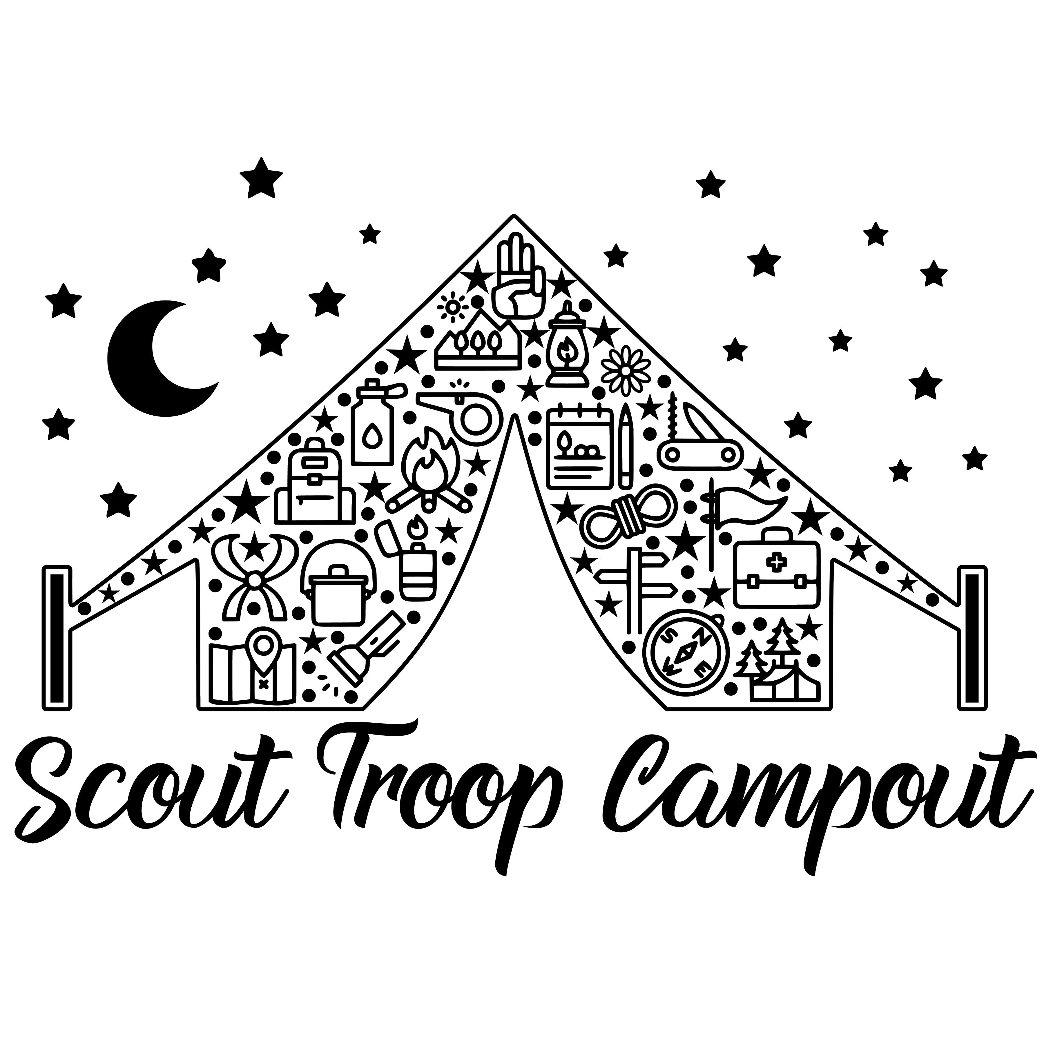 Campout Scout Troop Campout Screen Print Transfer – Girls Love Scouting