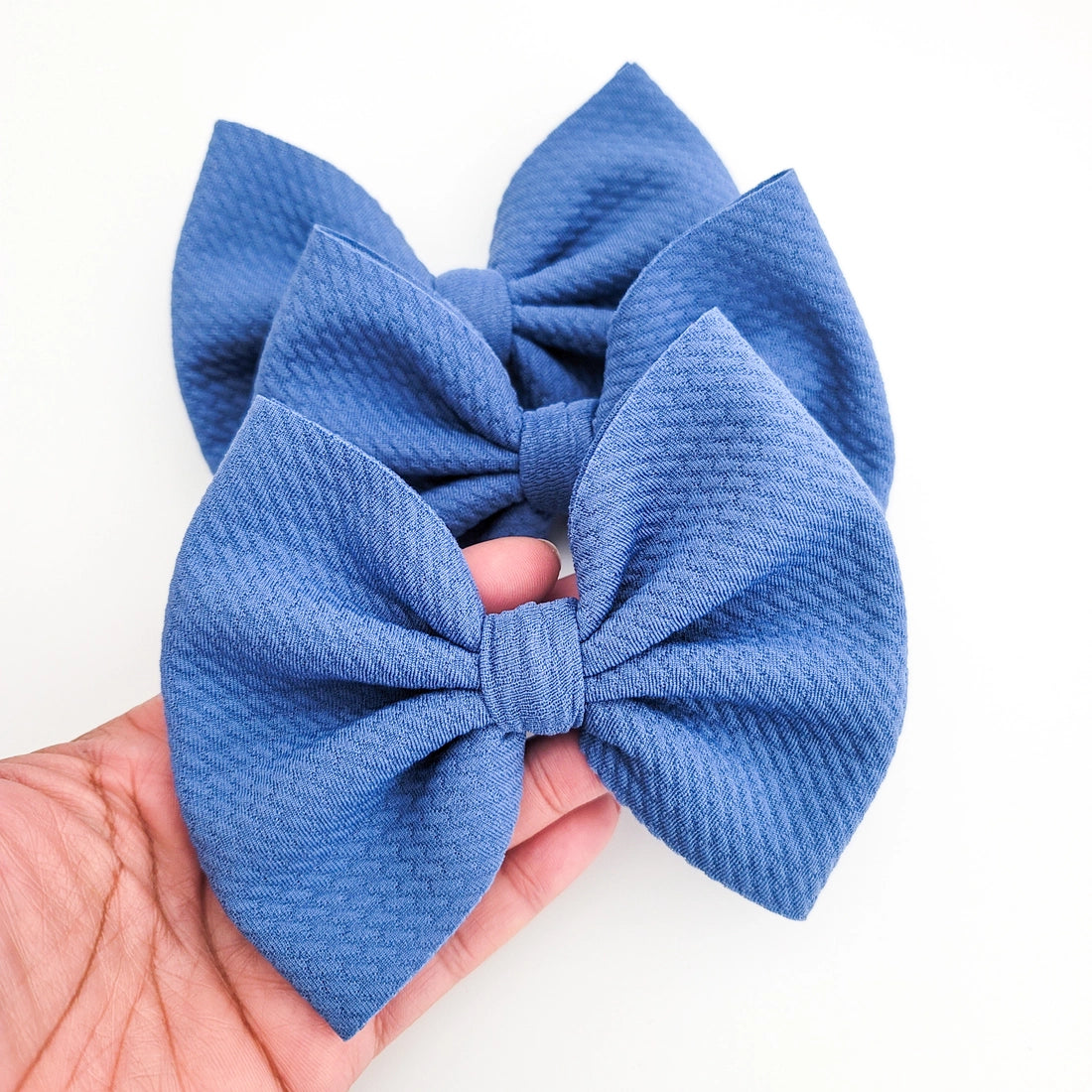 Hair Bow - Denim