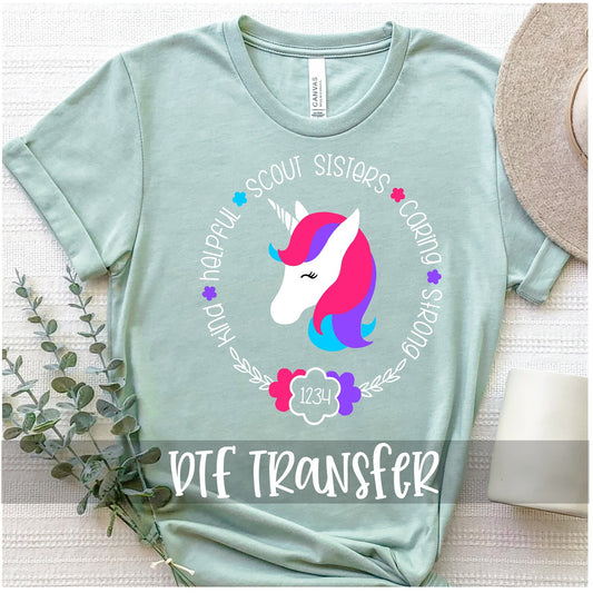 Unicorn Adjective DTF Transfer