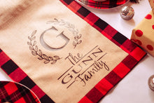 Load image into Gallery viewer, Personalized Reversible Buffalo Plaid Table Runner
