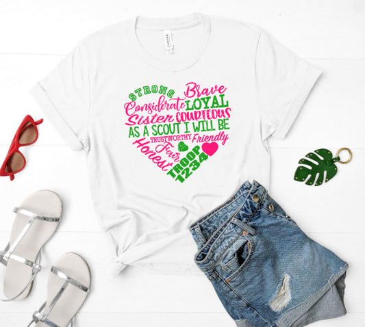 Heart Adjective Troop Shirt