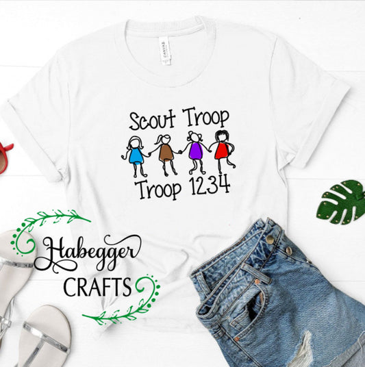 Stick Figure Scout Troop Shirt (Version 2)