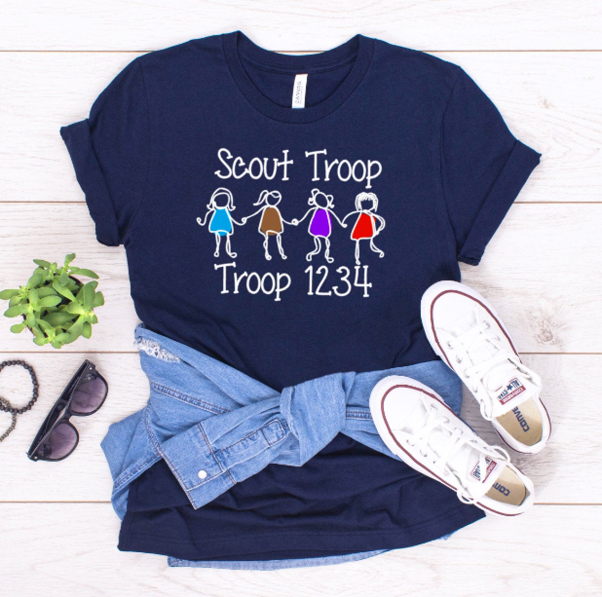 Stick Figure Scout Troop Shirt (Version 2)