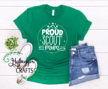 Load image into Gallery viewer, Proud Scout / Leader / Mom Shirt (Circle with Mountain Design)
