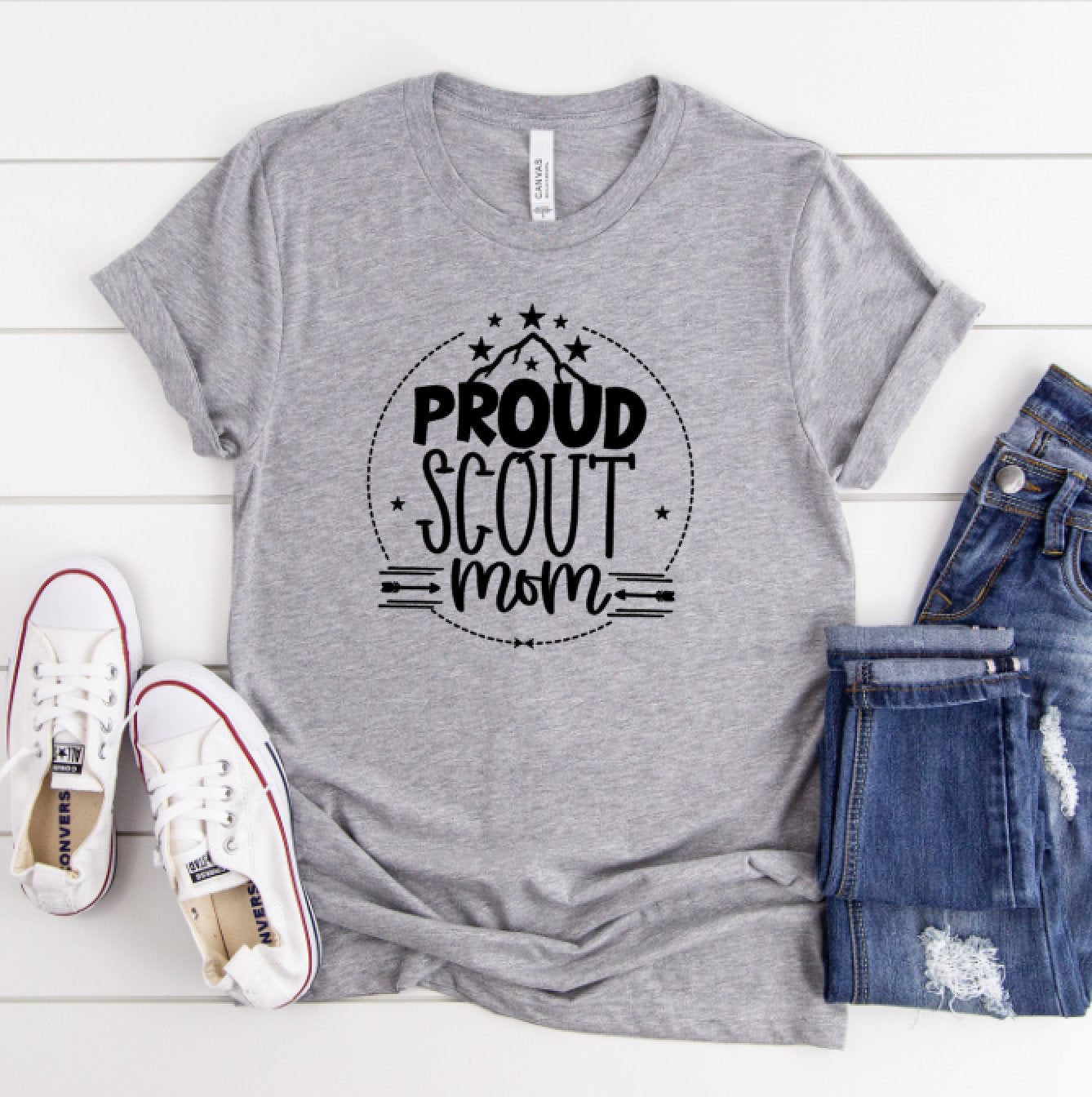 Proud Scout / Leader / Mom Shirt (Circle with Mountain Design)