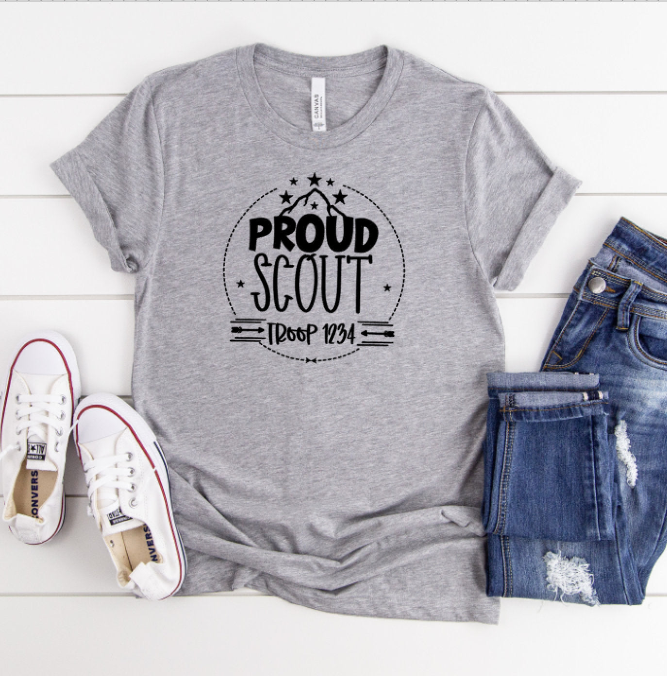 Proud Scout / Leader / Mom Shirt (Circle with Mountain Design)