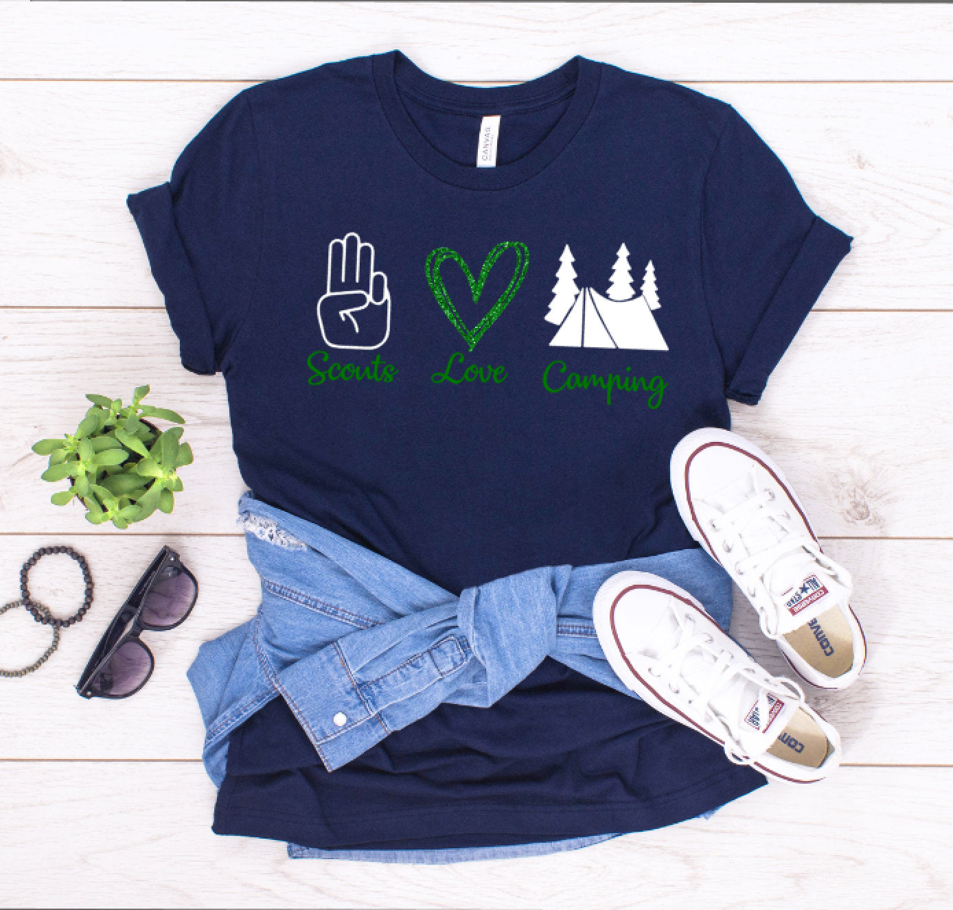 Scouts Love Camping (with glitter heart) Shirt