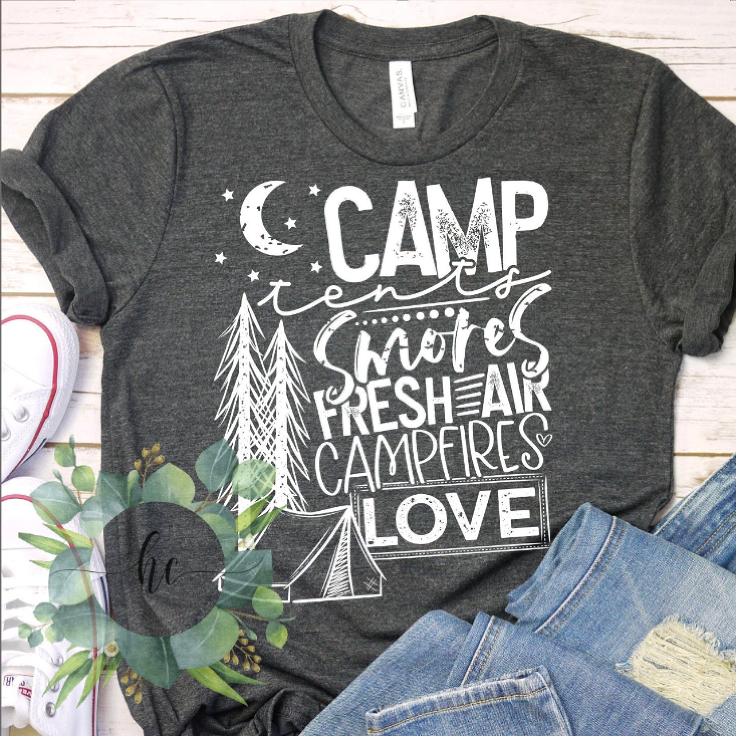 Camp Tents Smores Fresh Air Campfires Love Troop Shirt