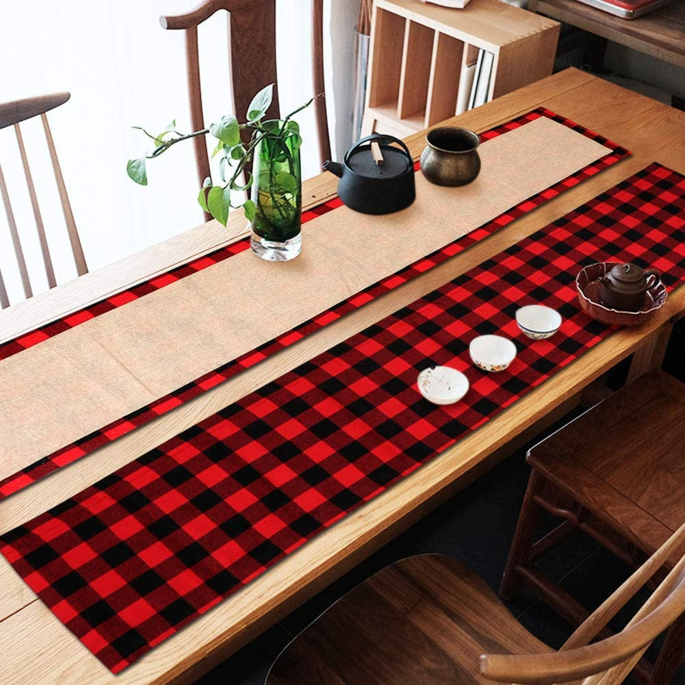 Personalized Reversible Buffalo Plaid Table Runner