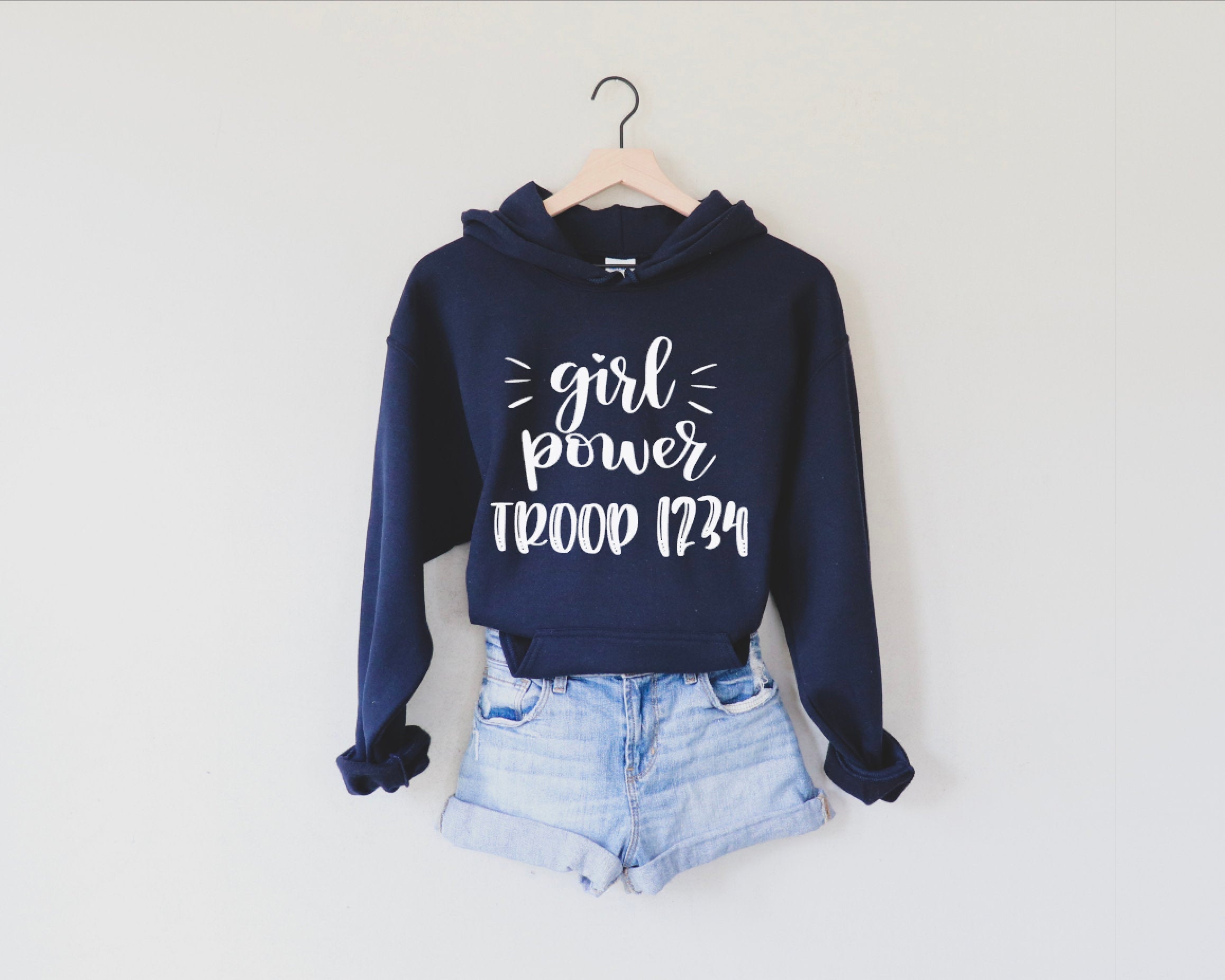 Girl Power Hoodie Sweatshirt Girl Power Hooded Sweatshirt Scout Sweatshirt Scout Troop Sweatshirt Scout Hoodie Scout Troop Hoodie