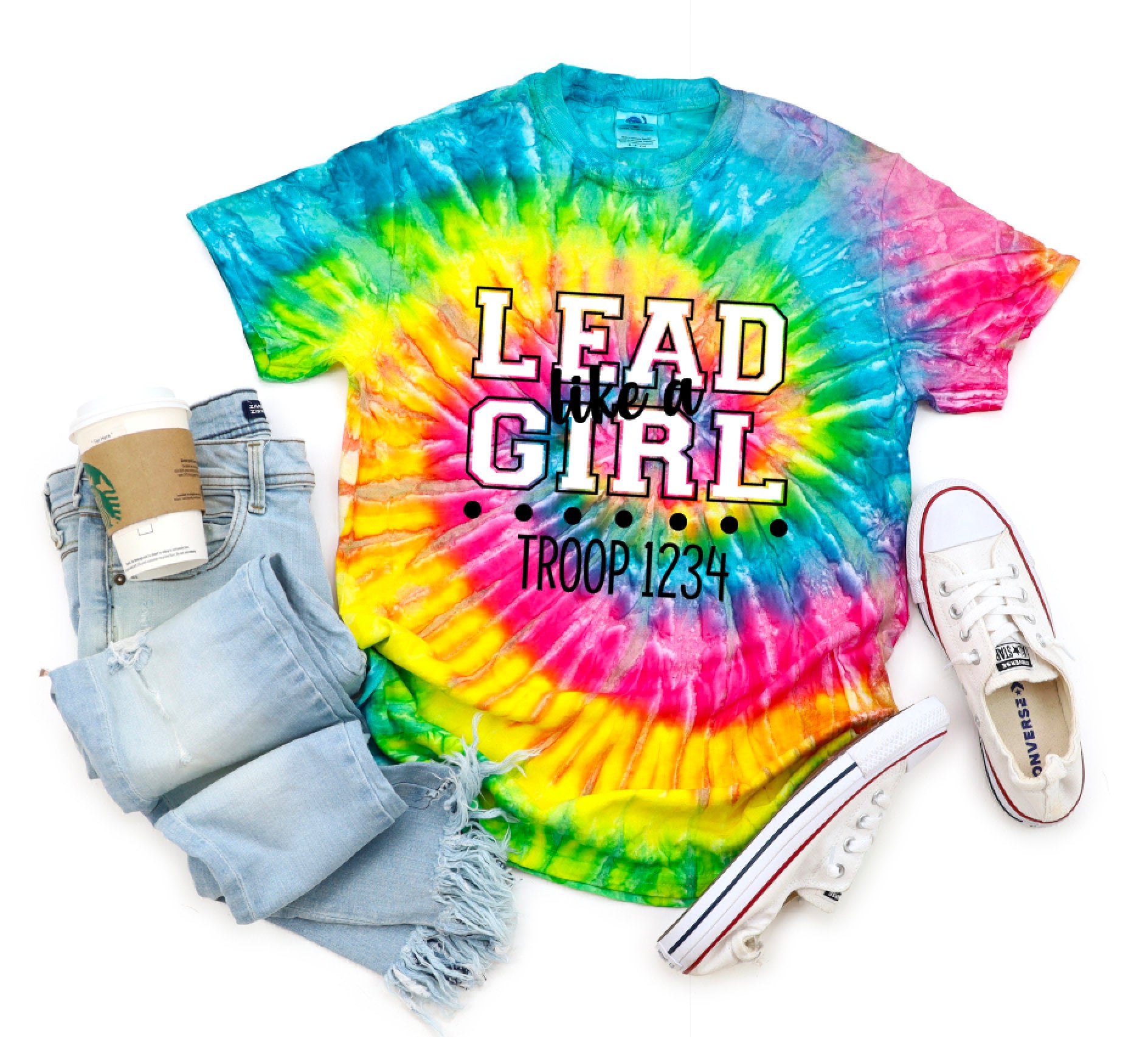 Lead Like A  Girl Tie Dye Troop Shirt