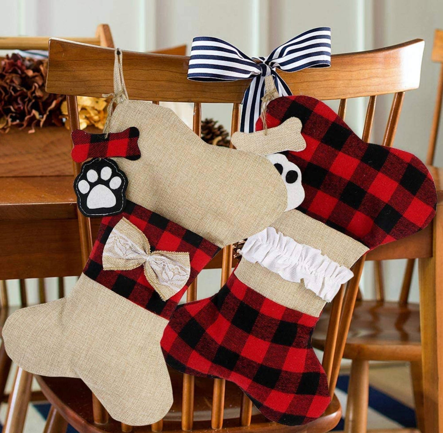 Personalized Buffalo Plaid Pet Stockings / Stocking for Dogs / Stocking For Pets / Personalized Dog Stocking / Buffalo Plaid Pet Stocking