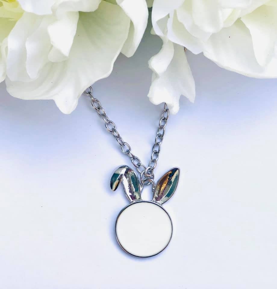 Easter Necklace / Monogramed Easter Necklace / Bunny Necklace / Easter Basket Stuffer / Easter Gift / Bunny Necklace / Gift For Easter