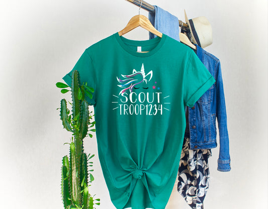 Unicorn Scout Troop Shirt / Unicorn Crest Troop Shirt / Unicorn Troop Shirt / Scout Troop Shirt / Unicorn Shirt