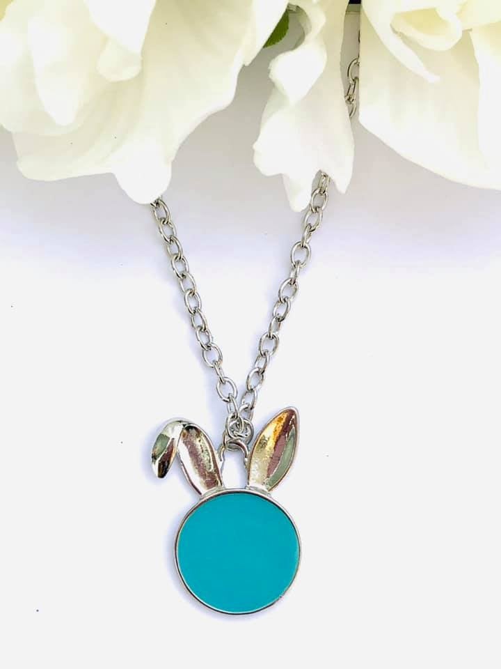 Easter Necklace / Monogramed Easter Necklace / Bunny Necklace / Easter Basket Stuffer / Easter Gift / Bunny Necklace / Gift For Easter