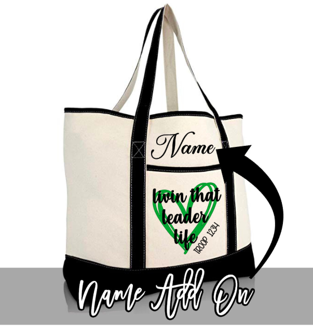 Troop Leader Tote Bag With Livin That Leader Life Design