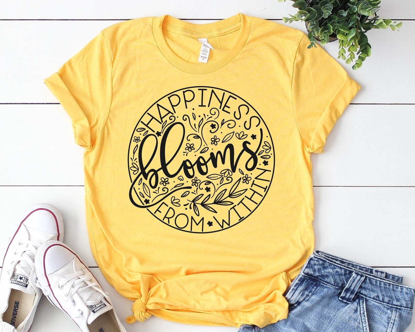 Happiness Blooms From Within Shirt / Mental Health Shirt / Therapist Shirt / Advocacy Shirt / Mental Health Matters Shirt