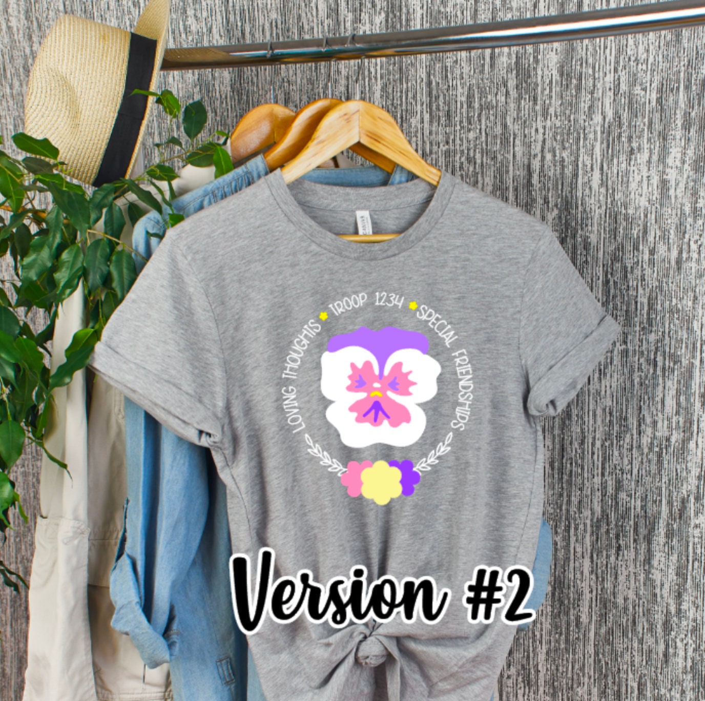 Pansy Troop Crest Shirt / Pansy Crest / Pansy Crest Shirt / Scout Troop Crest Shirt / Scout Shirt