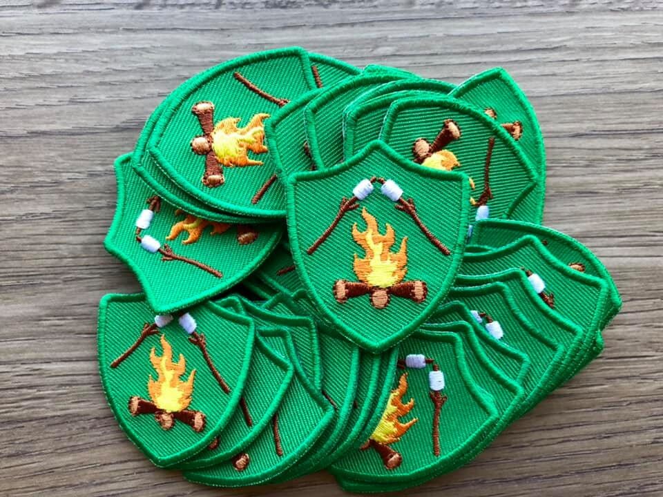 Campfire and Smores Crest / Campfire and Smores Troop Crest /Campfire Troop Crest / Campfire Leader Crest / Unofficial Troop Crest